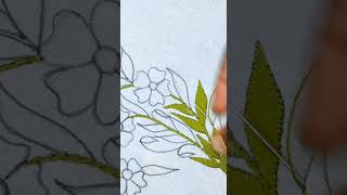 Marvelous Leaf Embroidery by Hand  Stitch Embroidery Designs [upl. by Yanarp]