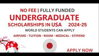 Fully Funded Scholarship in US University for Undergraduate Students with No fee  No SAT ACT [upl. by Allerbag]