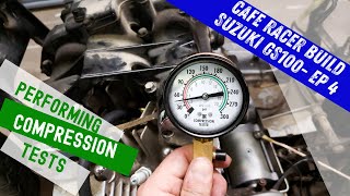 Cafe Racer Build Suzuki GS1000Ep4Performing Compression Tests [upl. by Ardnosac24]