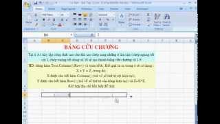 Tạo bảng cửu chương bằng excel [upl. by Risay]