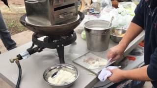 How To Make Cheung Fun Outdoors Chinese Steamed Rice Rolls [upl. by Humberto359]