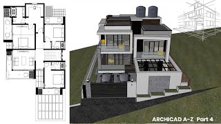 ArchiCAD Design Modeling A to Z Training Lesson Part 4  Design your modern Project [upl. by Drucie]