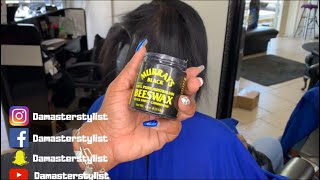 Sleek Ponytail on natural hair using Murray’s Beez wax [upl. by Armelda]