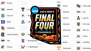 Bracketology 2024 College Basketball Tournament Predictions amp Completed Bracket 1 [upl. by Godden298]