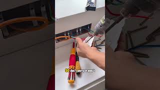 Installing an outlet on a decorative wood panel eletrician electricaloutlet electricalcontractor [upl. by Ahsiekar358]