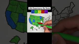 Life Expectancy By State 🇺🇸 Interesting USA Maps usa unitedstates map geography states [upl. by Terpstra]