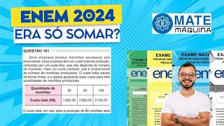 enem 2024 uma empresa produz mochilas escolares sob encomenda [upl. by Alena836]