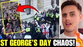 St Georges Day CHAOS Clashes BREAK OUT Proving “TwoTier” Policing EXISTS… [upl. by Assirat553]