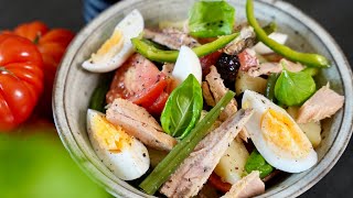 La salade niçoise star de lété  Recette salade repas complète et fraîche [upl. by Kcorb508]