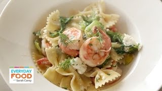 Pasta with Escarole and Shrimp  Everyday Food with Sarah Carey [upl. by Lennaj]