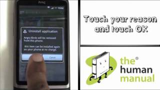 Uninstalling Apps  HTC Desire  The Human Manual [upl. by Uliram513]