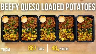 One of my Favorite Meal Prep Recipes Ever  Beefy Queso Loaded Potatoes [upl. by Gnohp926]