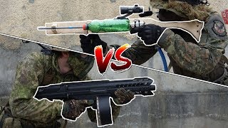 8 AIRSOFT GUN VS AUTOMATIC SHOTGUN  Silo vs Fabi  1vs1 CHALLENGE [upl. by Kcorb]