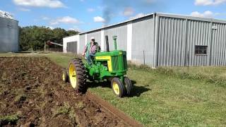 1958 John Deere 720 Diesel plowing with John Deere Model 55H [upl. by Solrak]