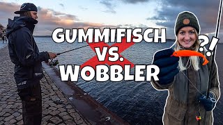 Meeresangeln vom UFER ❗  Angeln auf Dorsch mit Kunstködern in der Ostsee  Wobbler gegen Gummifisch [upl. by Aidyl]