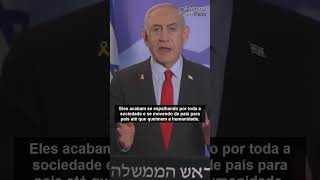 Netanyahu Comenta a Ameaça Global do Antissemitismo israel conflito netanyahu [upl. by Annaeel]