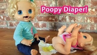 Naughty Baby Alive Feeding And Pooping Video Part 2 Molly Changes Stinky Diaper [upl. by Groark]