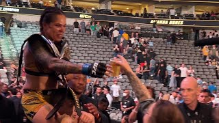 Amanda Nunes gets a Beer from Fan as She exits UFC 277 [upl. by Cord]