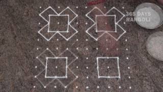 easy rangoli design simple chukki rangoli with 10 dots [upl. by Ready]