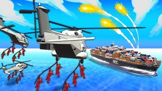 Helicopter Attack On Secret Boss Aircraft Carrier [upl. by Ninazan]