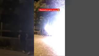 Firecrackers gone wrong firecrackers funnyvideo fireworks diwali trendingshorts [upl. by Enomsed]