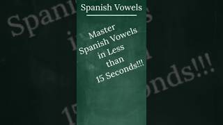 Master Spanish Vowels In Less Than 15 Seconds [upl. by Naasar]