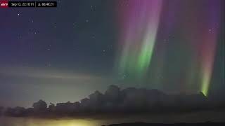 Sep 12 2024 Aurora Borealis Over Iceland in 4K Ultra HD [upl. by Romney]