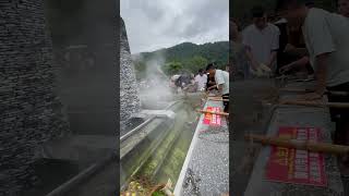 Boil corn eggs and bamboo shoots in a natural hot spring [upl. by Berardo240]