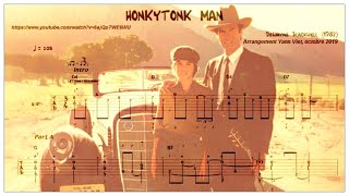 HONKYTONK MAN Dewayne Blackwell 1982 guitar arrangement score amp tablature Yann Viet [upl. by Gunn]