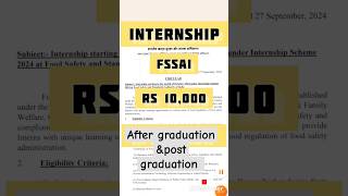 Internship in FSSAI internship internshipforstudent internshipinfssai fssai [upl. by Elane75]