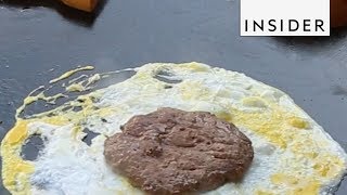 Malaysian Burger Cooked in a Fried Egg [upl. by Omsare212]