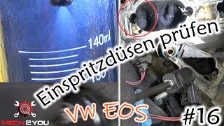 🛠️16 Einspritzdüsen vom Direkteinspritzer VW EOS 20 FSI prüfen und ausbauen  DIY Auto Tutorial [upl. by Bate795]