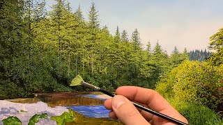 Easy Technique to Paint Realistic Pine Trees [upl. by Schecter]