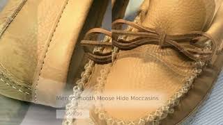 Mens Smooth Moose Hide Moccasins [upl. by Naasar250]