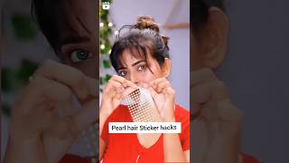 Pearl Hair Sticker Hacks 💁🏻‍♀️😳ashortaday youtube makeuptutorial yt ytshort shorts hair [upl. by Adnirol898]