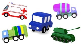 Creamos vehículos con 4 coches coloreados Vídeos de juguetes infantiles [upl. by Bearnard]