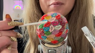 ASMR applying LIP GLOSS to my LIP microphone cover 💋💄 [upl. by Wiatt]