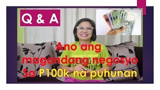 Q amp A  Ano ang magandang negosyo sa P100K na puhunan [upl. by Ynnol115]