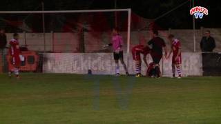 WingsTV Chatham Town vs Welling United Sickening collision between Football player and goalpost [upl. by Ainwat]