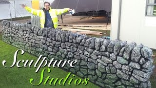 Polystyrene  Styrofoam Stone Wall by Sculpture Studios [upl. by Annonyw]