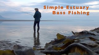 Simple bass fishing using light tackle in a Welsh estuary  UK Sea Fishing [upl. by Aehtela350]