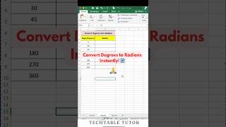 How to Use the RADIANS Function in Excel for Trigonometry excel excelshorts [upl. by Trenton415]