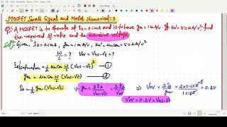 Numerical 3  MOSFET Small Signal Operation and Model  Microelectronics circuits [upl. by Letsou]