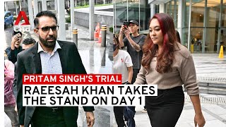 Pritam Singhs trial Raeesah Khan takes the stand on the first day [upl. by Ebert319]