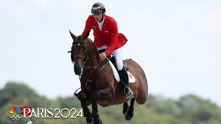 US leaps near the top in equestrian team jumping qualifier  Paris Olympics  NBC Sports [upl. by Ybreh]