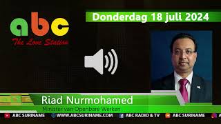 Riad Nurmohamed over beleidsprioriteiten op Openbare Werken  ABC Online Nieuws [upl. by Nekciv271]