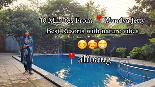 Beautiful Resort With Pool In alibaug Near Mandva Jetty  alibaugc [upl. by Neeluqcaj909]