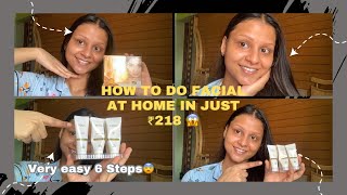 How to do facial at home in just ₹218😱 6 easy steps  Instant glow  Sanya facialathome [upl. by Ronnie]