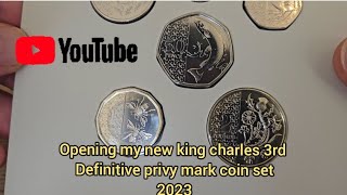 opening the new King charles 3rd privy mark definitive coin set 2023 stunning coins 🪙 👌 [upl. by Namzzaj]