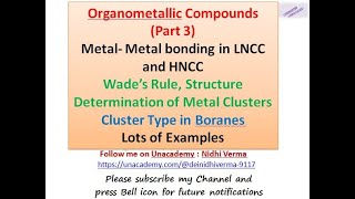 Metal Metal bonding in LNCC and HNCC Wade’s Rule Cluster Type in Boranes [upl. by Judus]